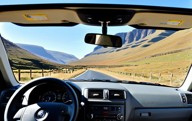 레소토에서 독립 여행하는 법 - Sani Pass Adventure**

"A sturdy 4x4 vehicle navigating the winding Sani Pass road, with dramatic mo...