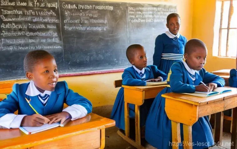 레소토의 교육 시스템 - Image Prompt 1: The Spark of Learning in Primary School**