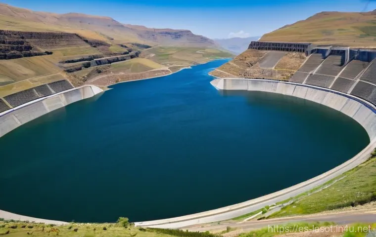 레소토의 경제 성장률 및 전망 - **A majestic landscape shot of the Maloti Mountains in Lesotho, showcasing a remote diamond mining o...