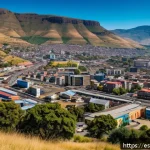 레소토에서의 인터넷 및 통신 환경 - A panoramic view of Maseru, Lesotho&rsquo;s capital city, showing modern urban infrastructure with mobile ...
