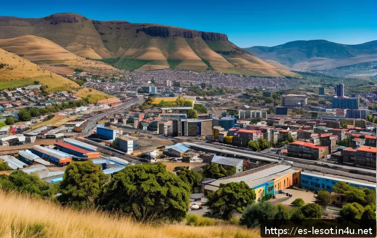 레소토에서의 인터넷 및 통신 환경 - A panoramic view of Maseru, Lesotho&rsquo;s capital city, showing modern urban infrastructure with mobile ...